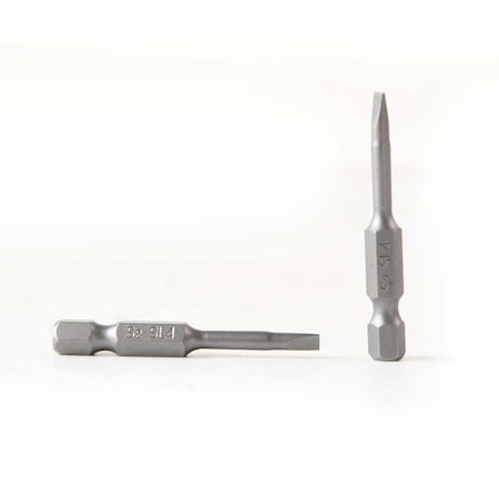 Single End Slotted Screwdriver Bits - 2 Inch Long - 4mm Wide Slot, PK 25